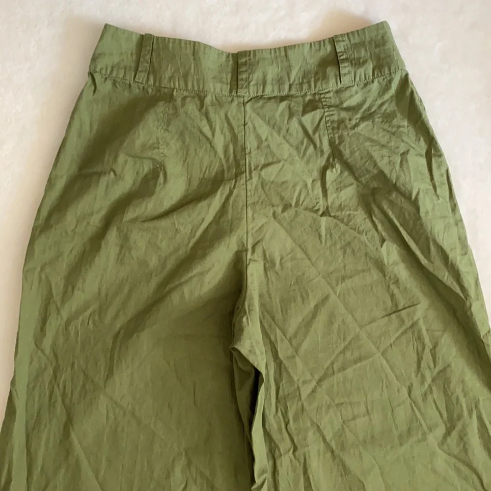 Free People | Menorca High Waist Wide Leg Cropped Pants Forest Glen Green (6) - Picture 12 of 16
